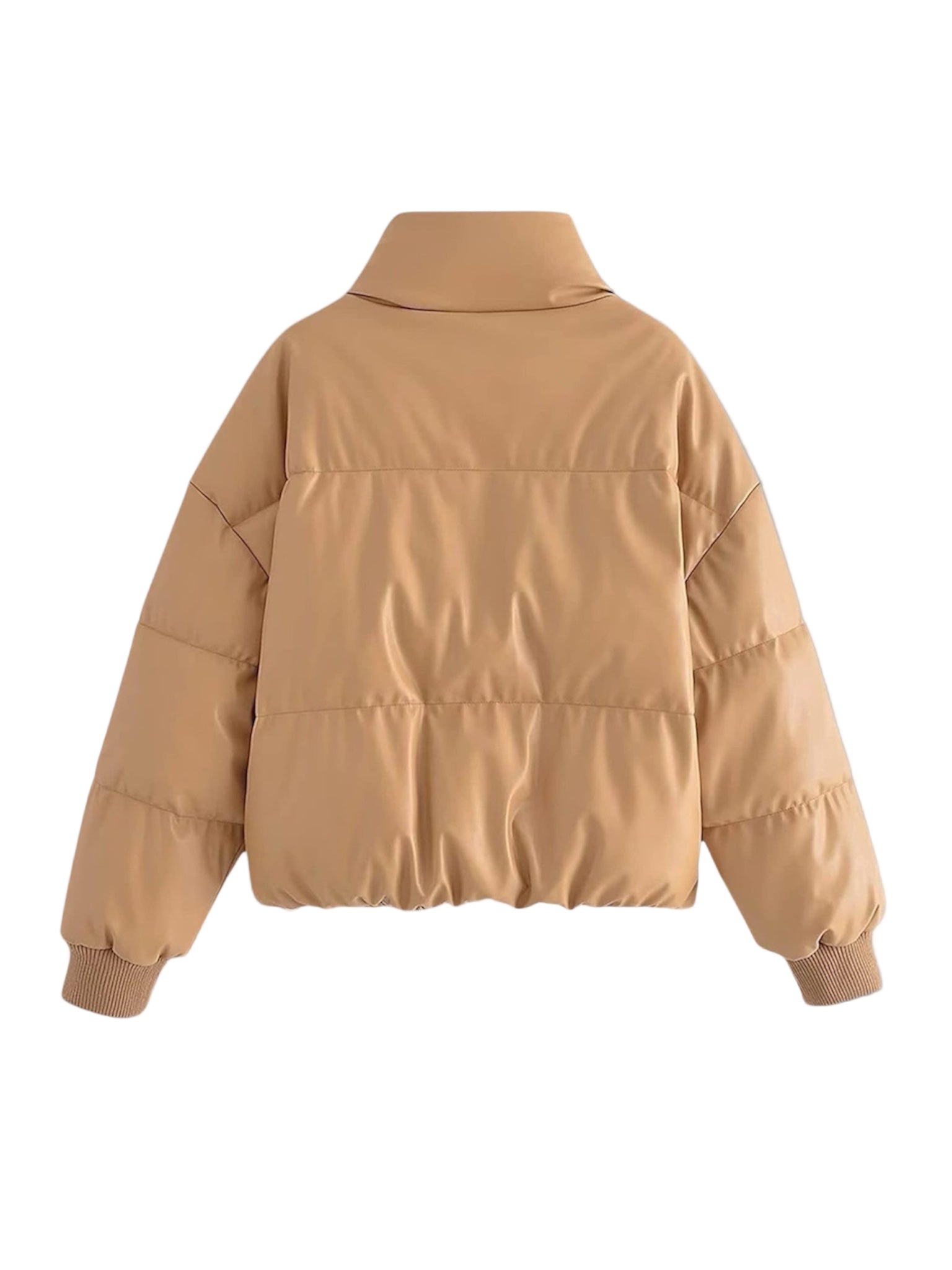 MOYA – Beige Puffer Leather Jacket