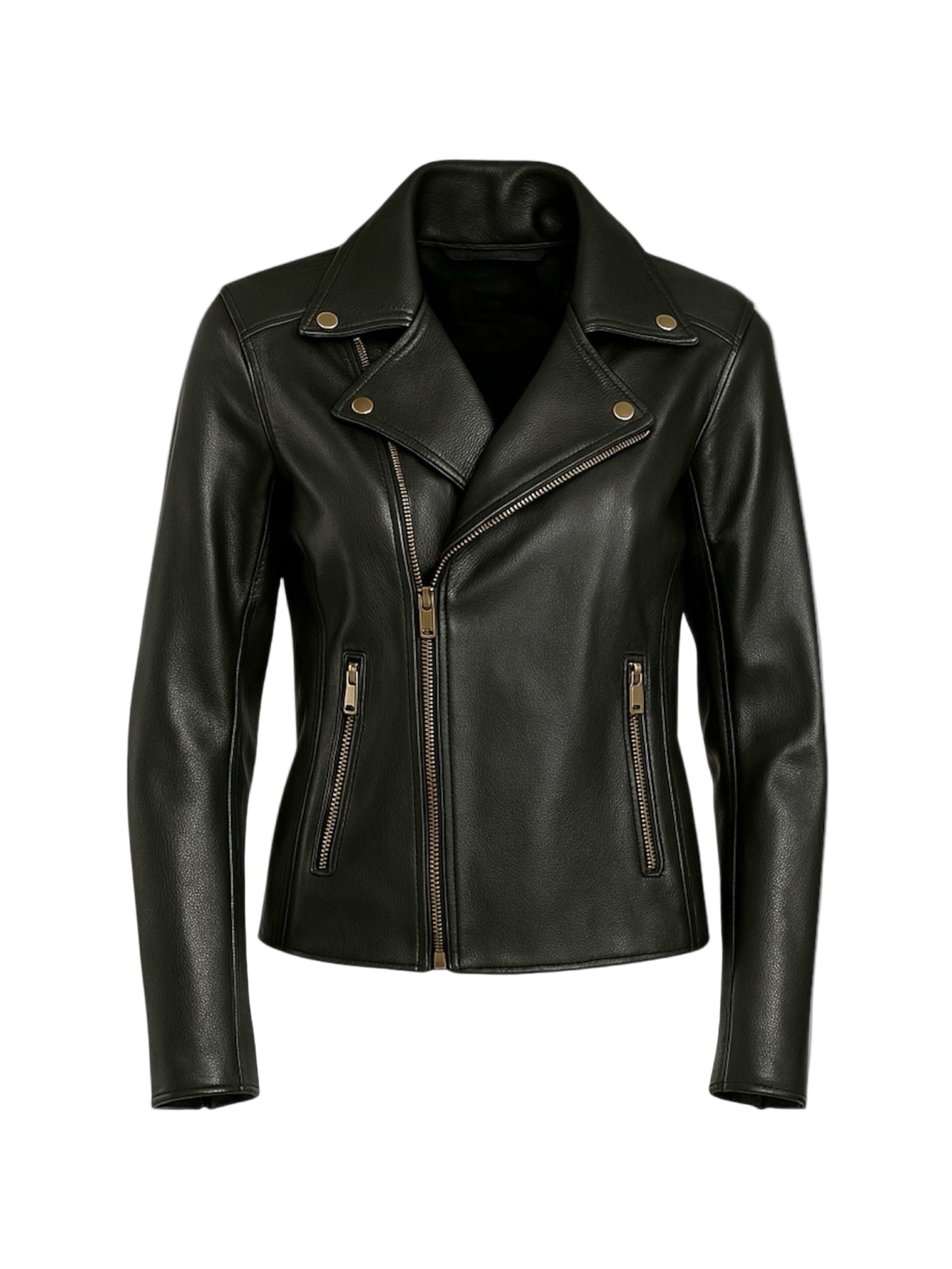STRUX - Black Biker Leather Jacket