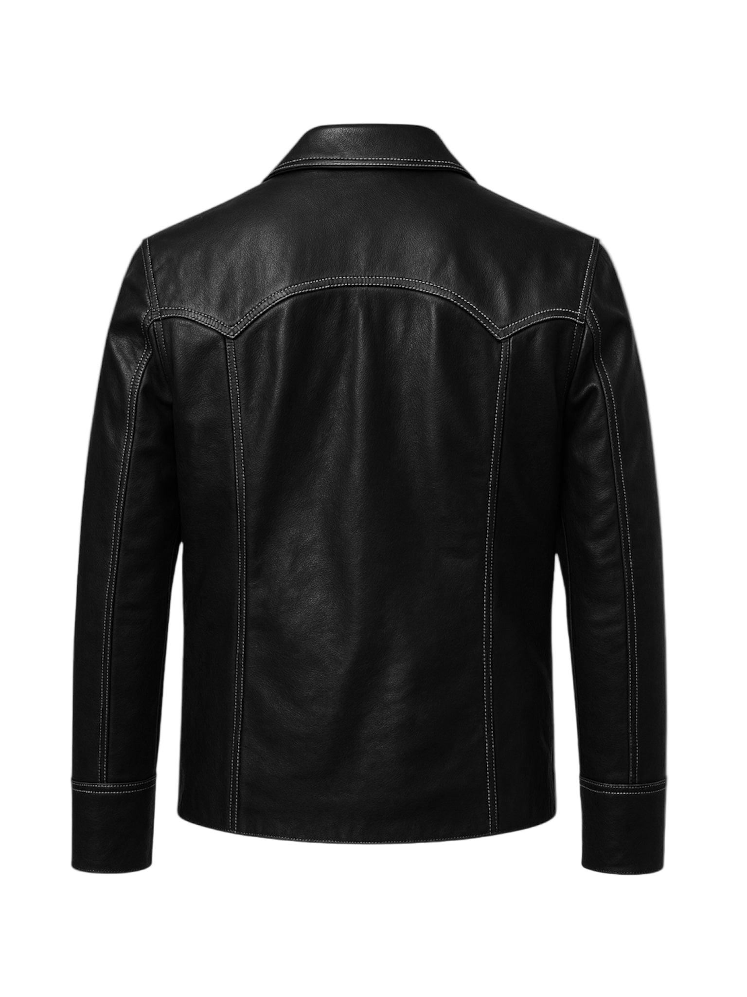 TUKAR – Black Trucker Leather Jacket