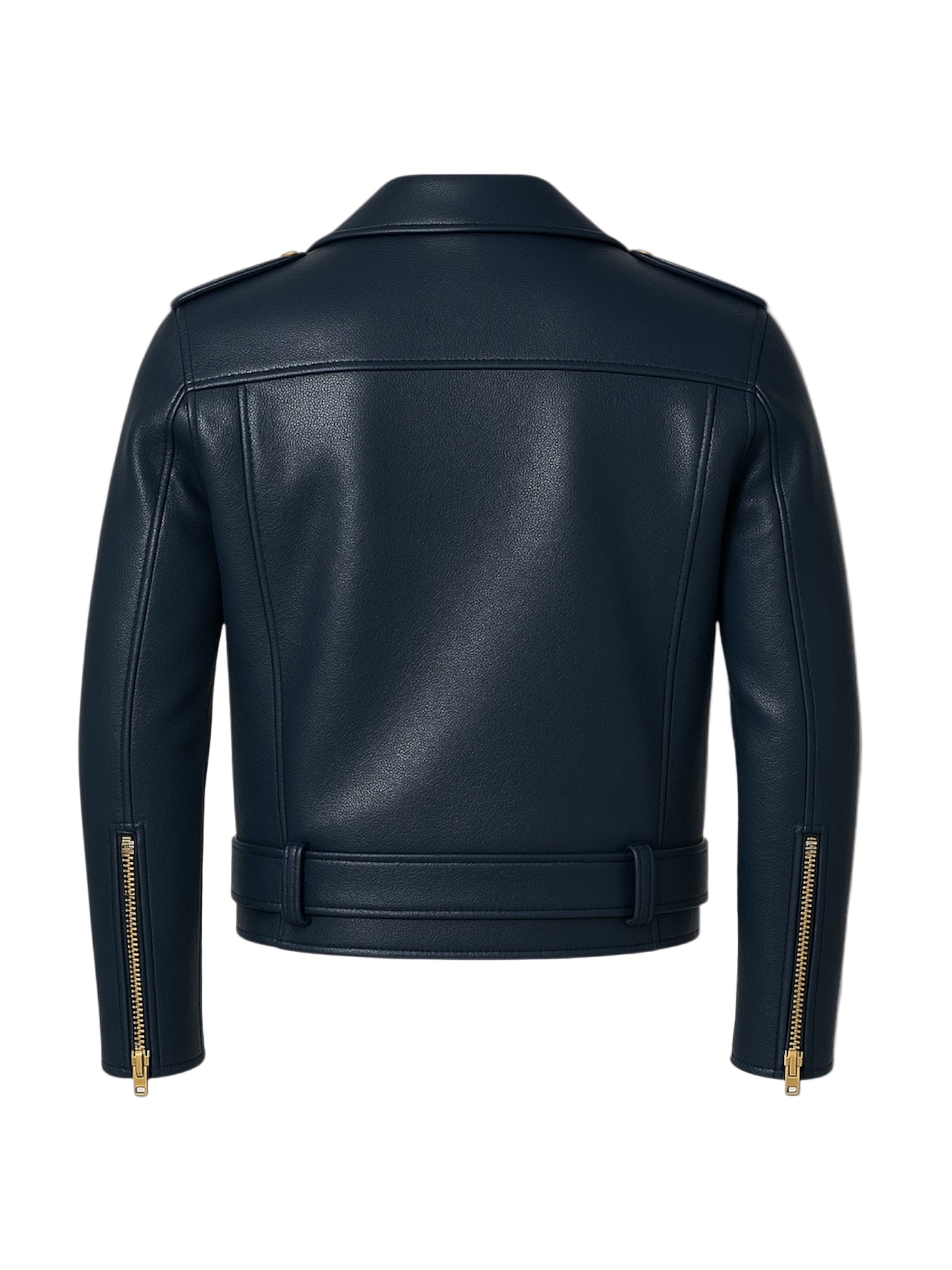 NAVYON – Navy Blue Biker Leather Jacket