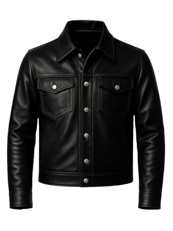 Ashwood Black Trucker Leather Jacket – Classic Men's Leather