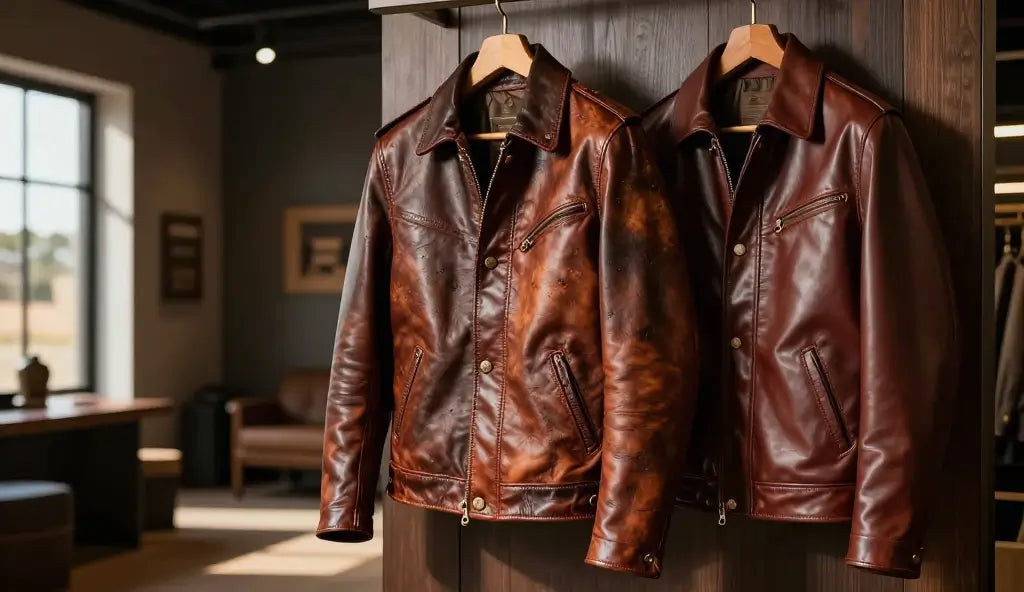 full grain vs top grain leather jacket australia surface texture comparison