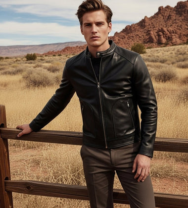 Café Racer Leather Jacket