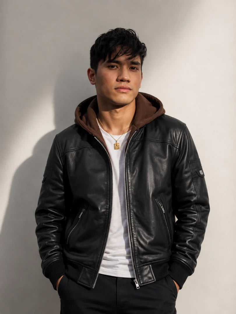 Hooded Leather Jackets