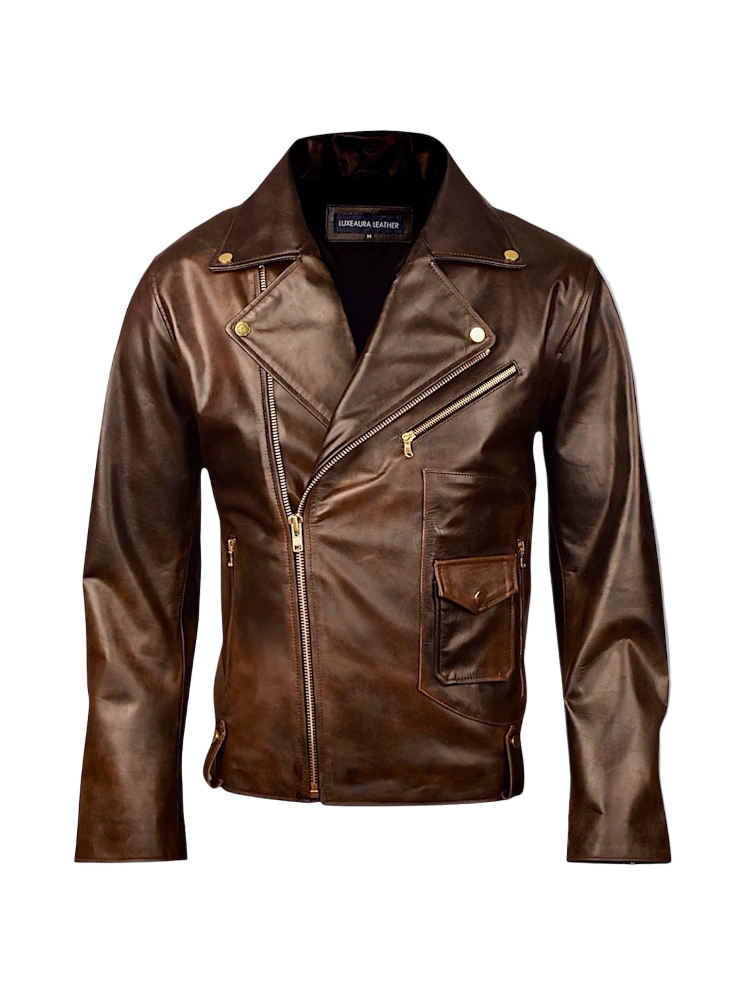 HAYMAN – Bronze Biker Leather Jacket