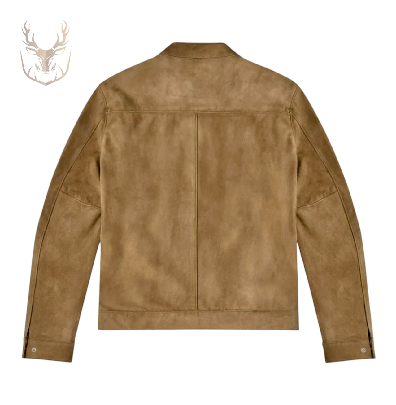 LuxeAura’s Caramel Brown Suede Bomber Jacket For Men.