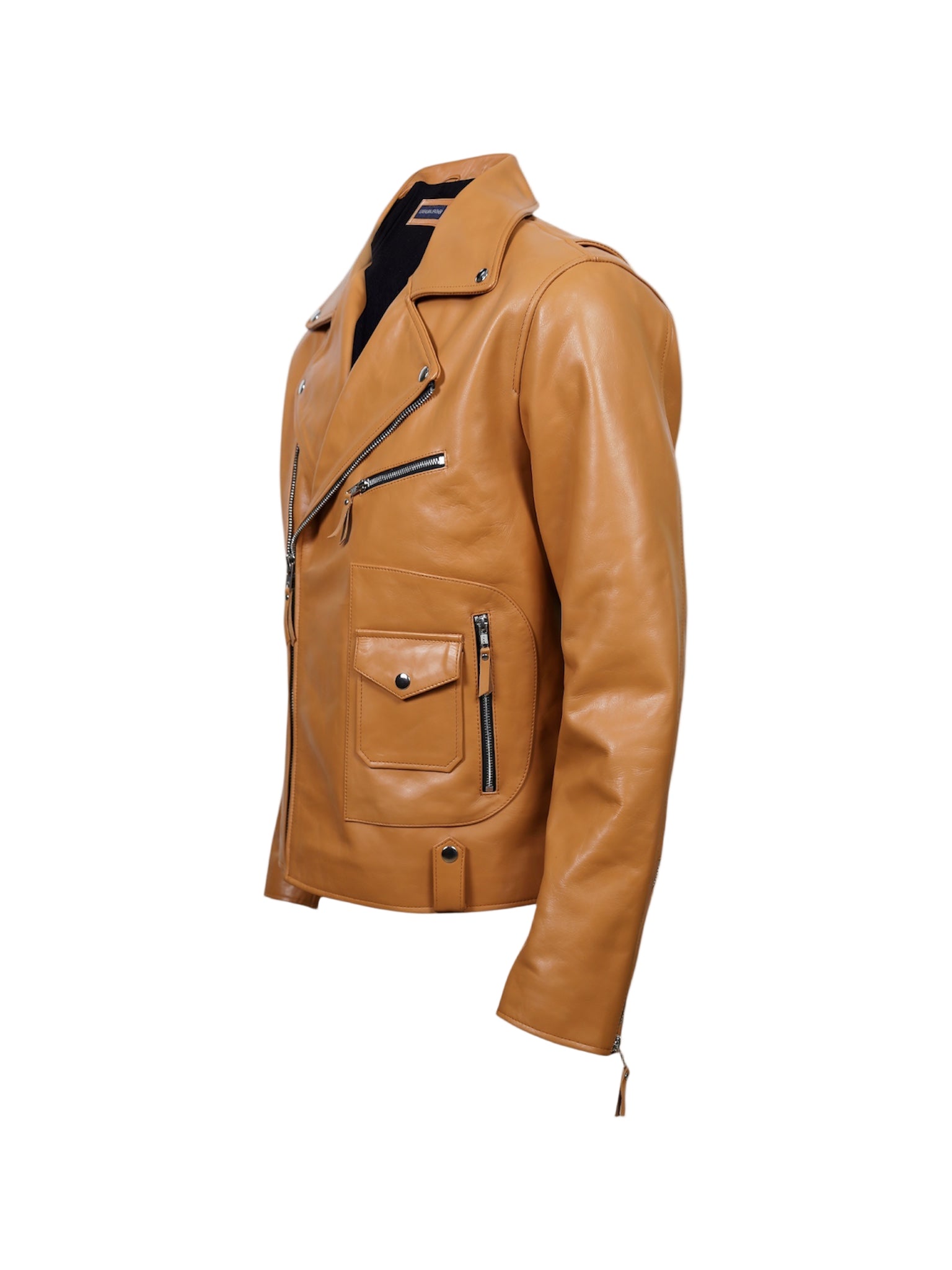 SANDSTONE – Mustard Biker Leather Jacket