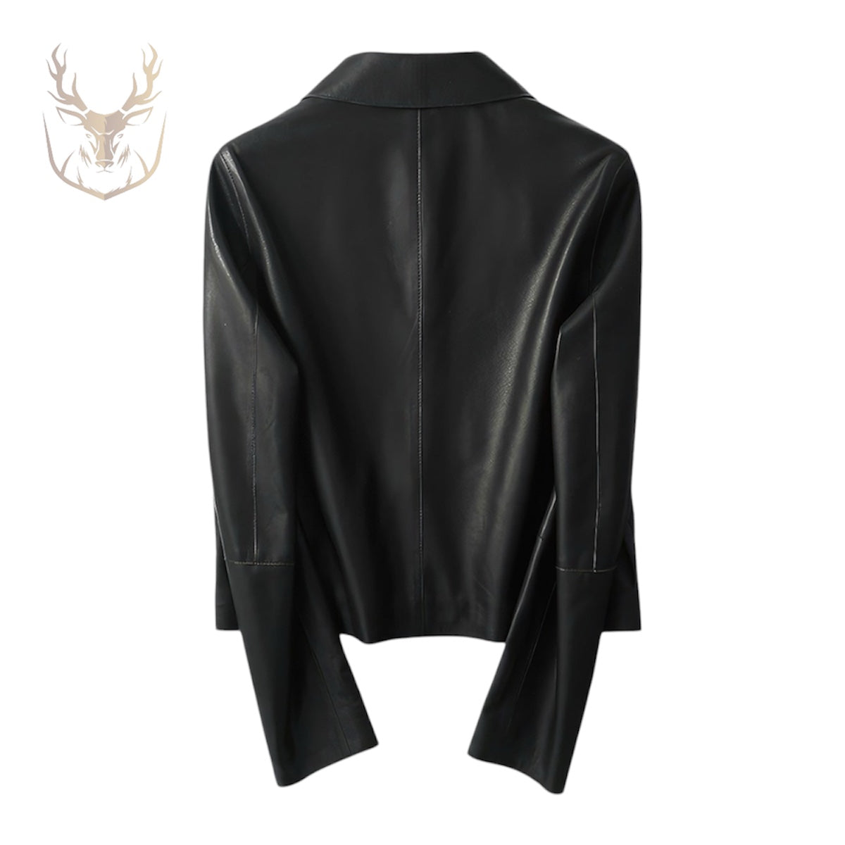 LuxeAura’s Black Cropped Style Leather Jacket For Women.