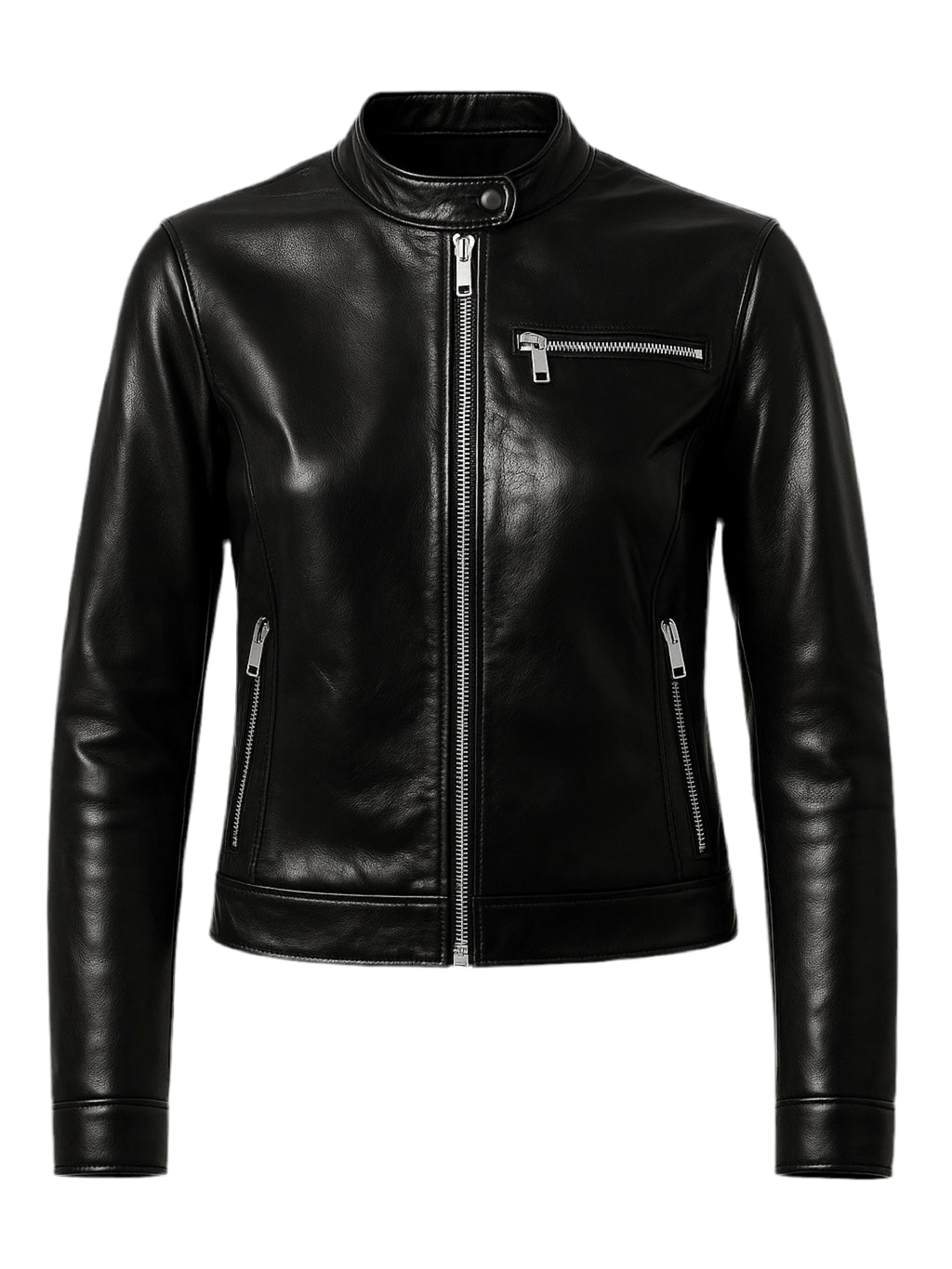 ZARA – Women’s Black Racer Leather Jacket