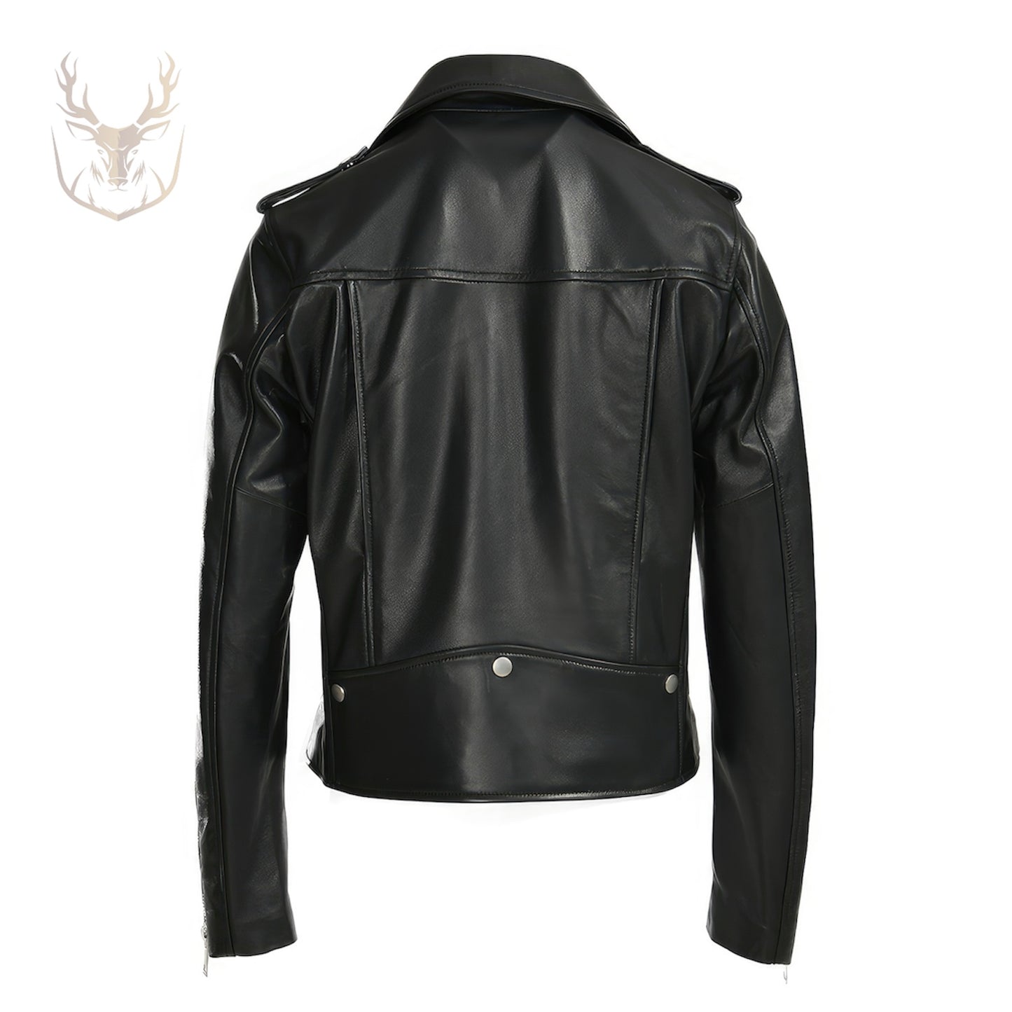 LuxeAura’s Black Biker Leather Jacket For Women.