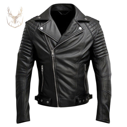 LuxeAura’s Biker Leather Jacket For Men.