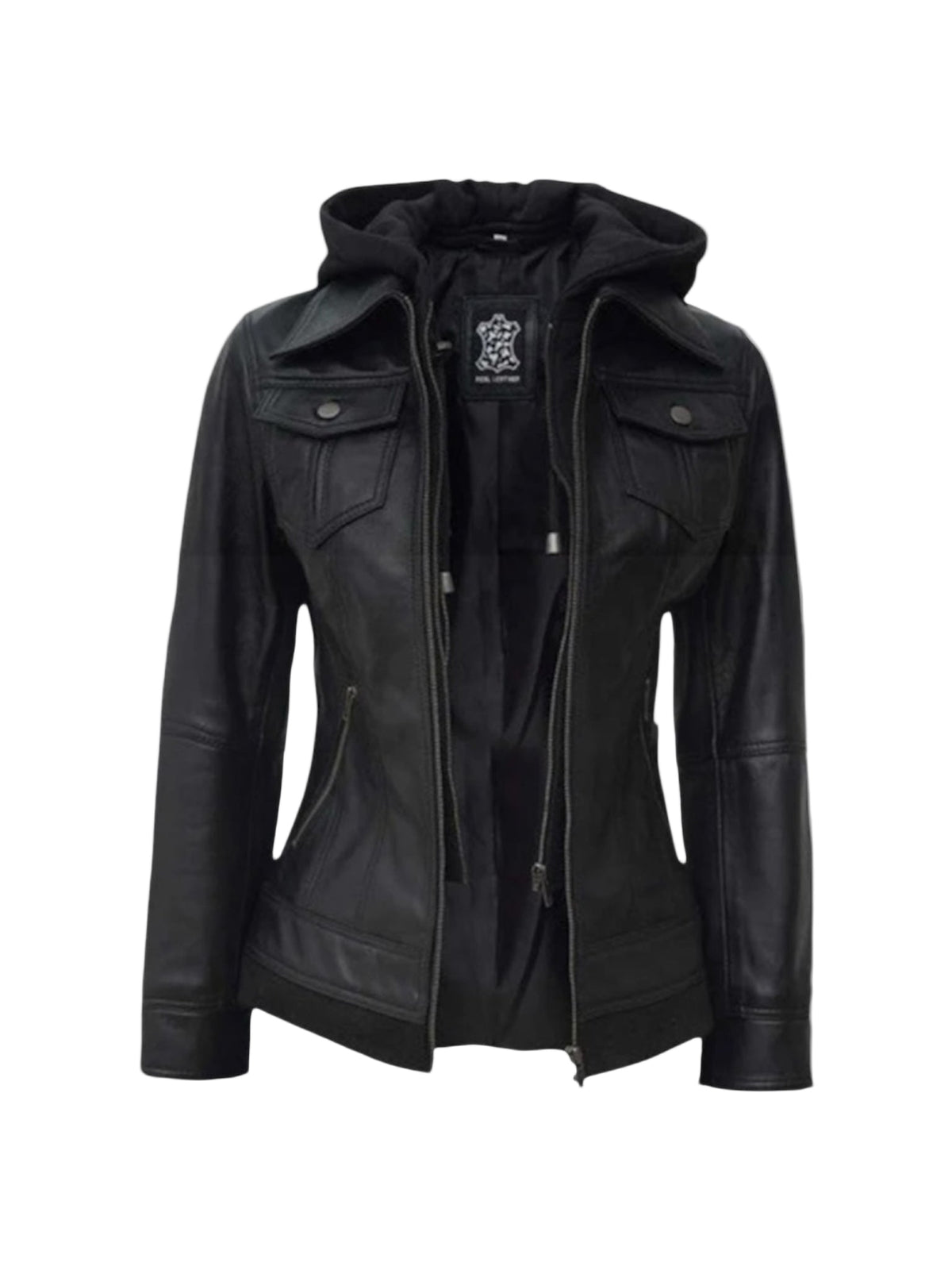 COWL - Women's Hooded Leather Jacket