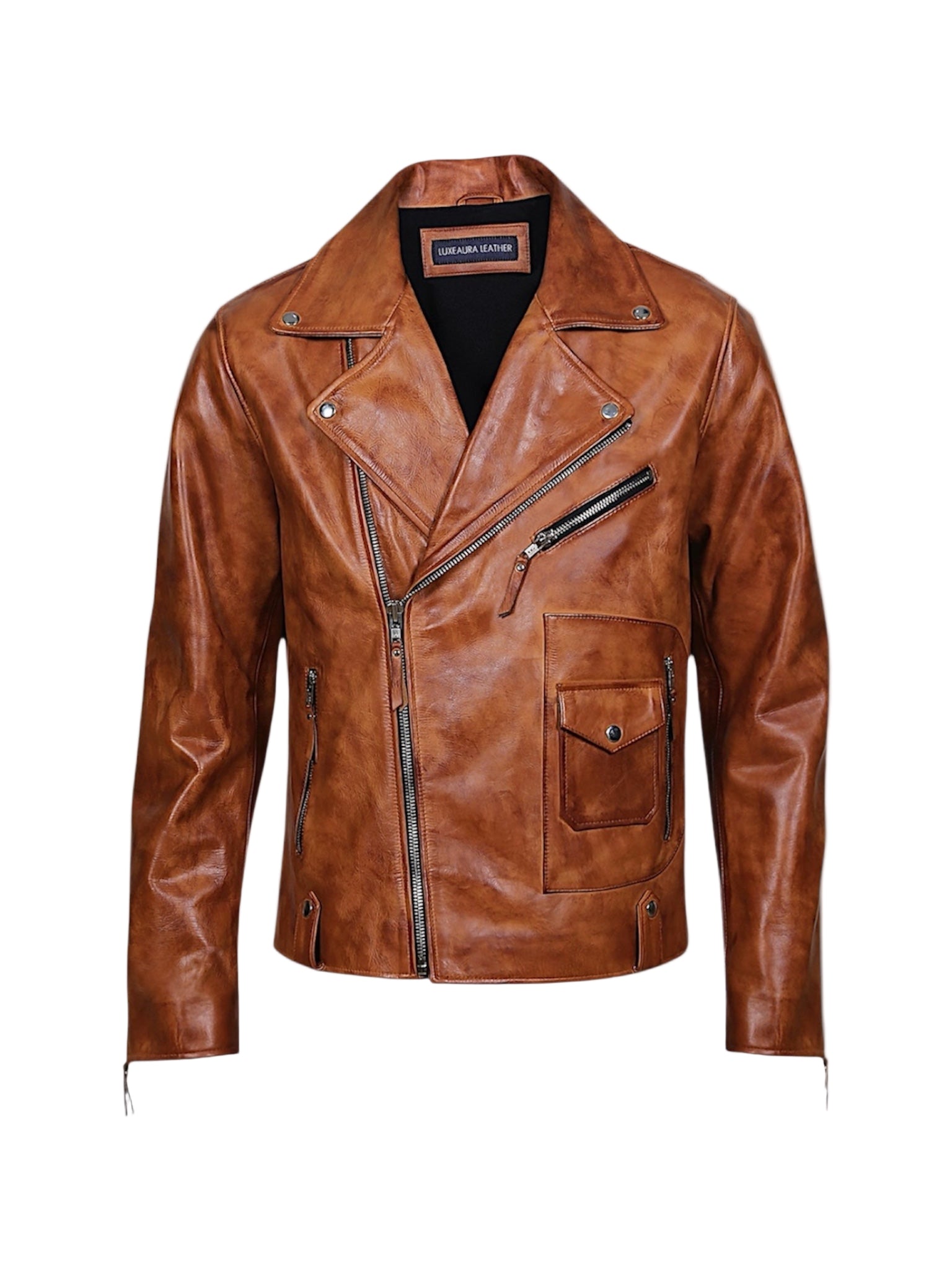 RUSTBORN – Rugged Biker Leather Jacket