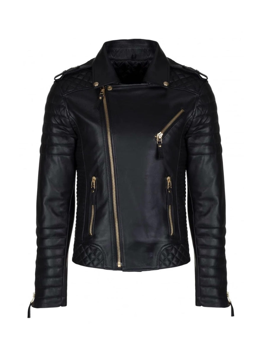 CROW – Black Biker Leather Jacket