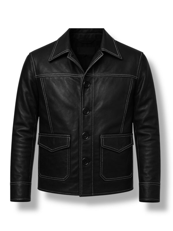 LuxeAura’s TUKAR – The Trucker Leather Jacket