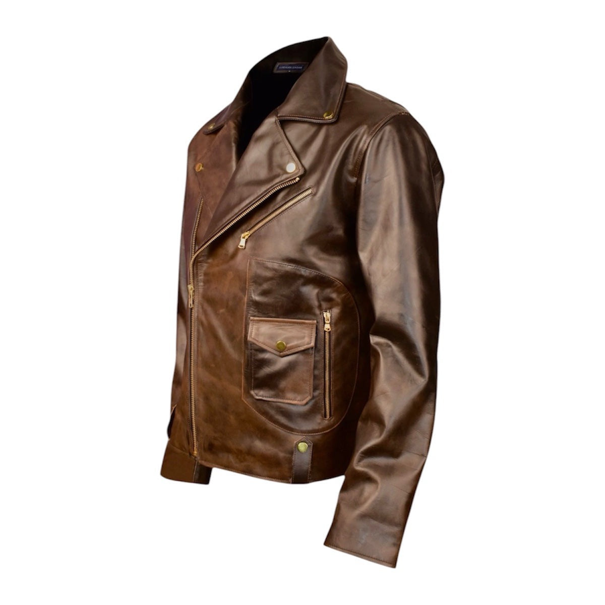 HAYMAN – Bronze Biker Leather Jacket