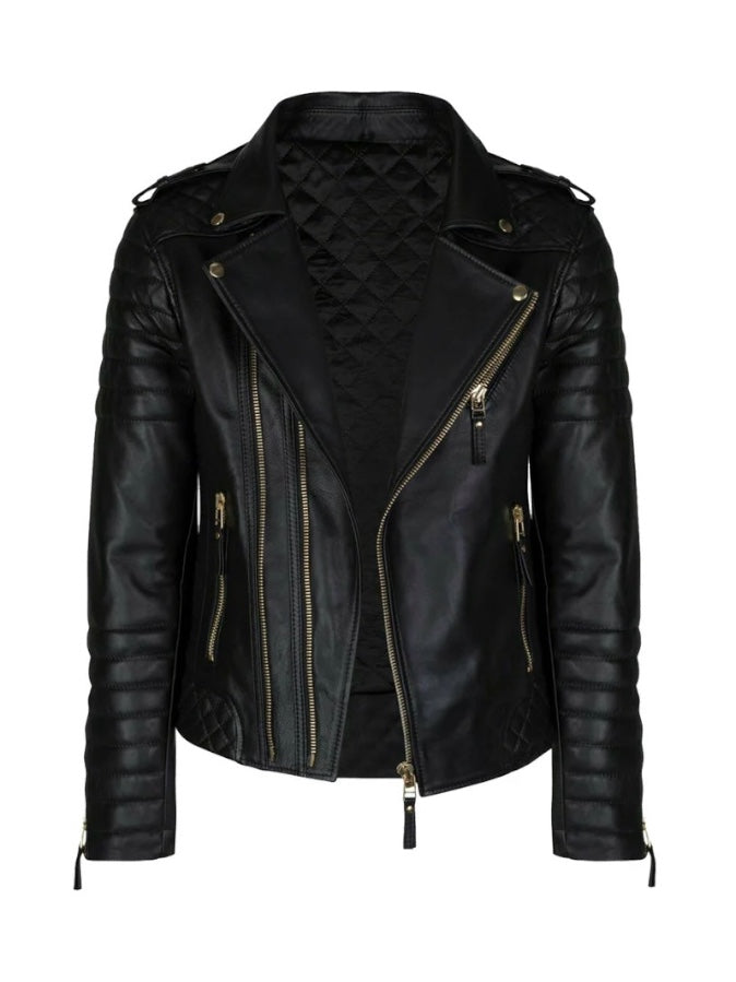 CROW – Black Biker Leather Jacket