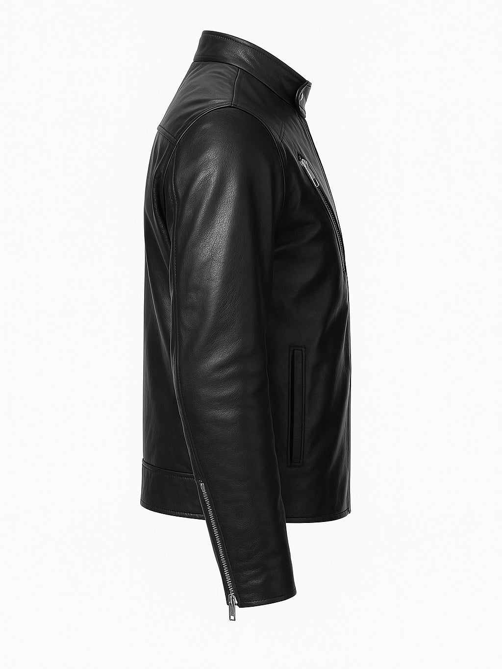 VOLT – Black Racer Leather Jacket