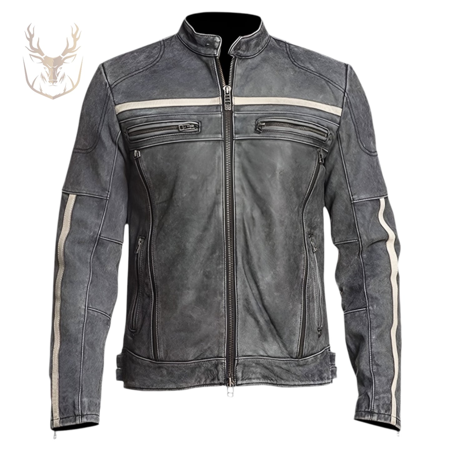 LuxeAura’s Vintage Style Faded Leather Jacket For Men.