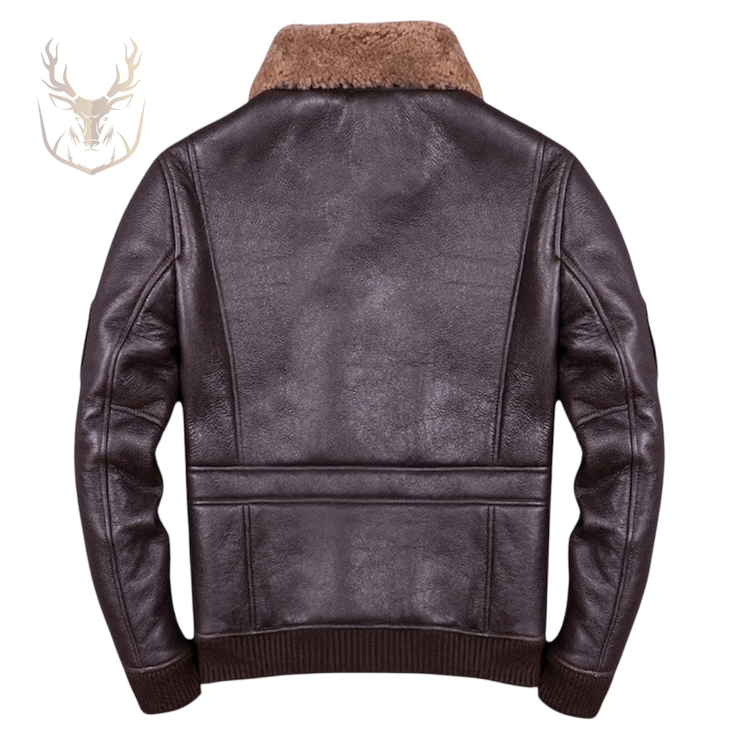 LuxeAura's Brown A2 Aviator Shearling Air Force Leather Jacket For Men.