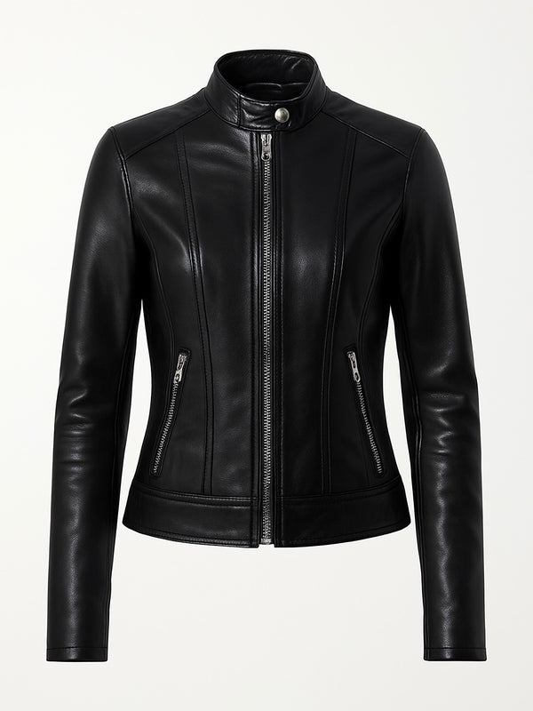 ASTRA – Black Cafe Racer Leather Jacket
