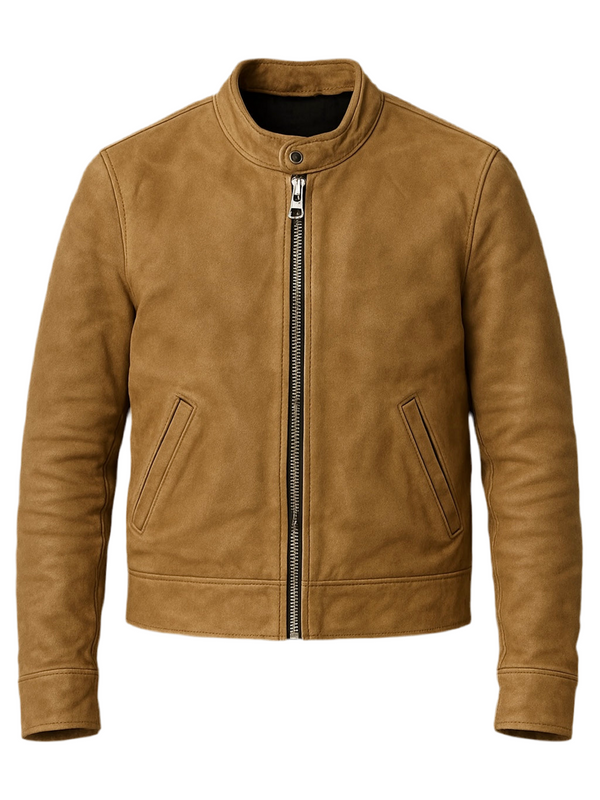 SABLE – Sand Suede Racer Leather Jacket