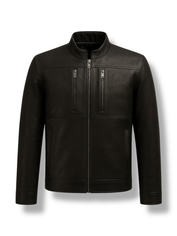 LuxeAura’s PRIME –  Café Racer Leather Jacket