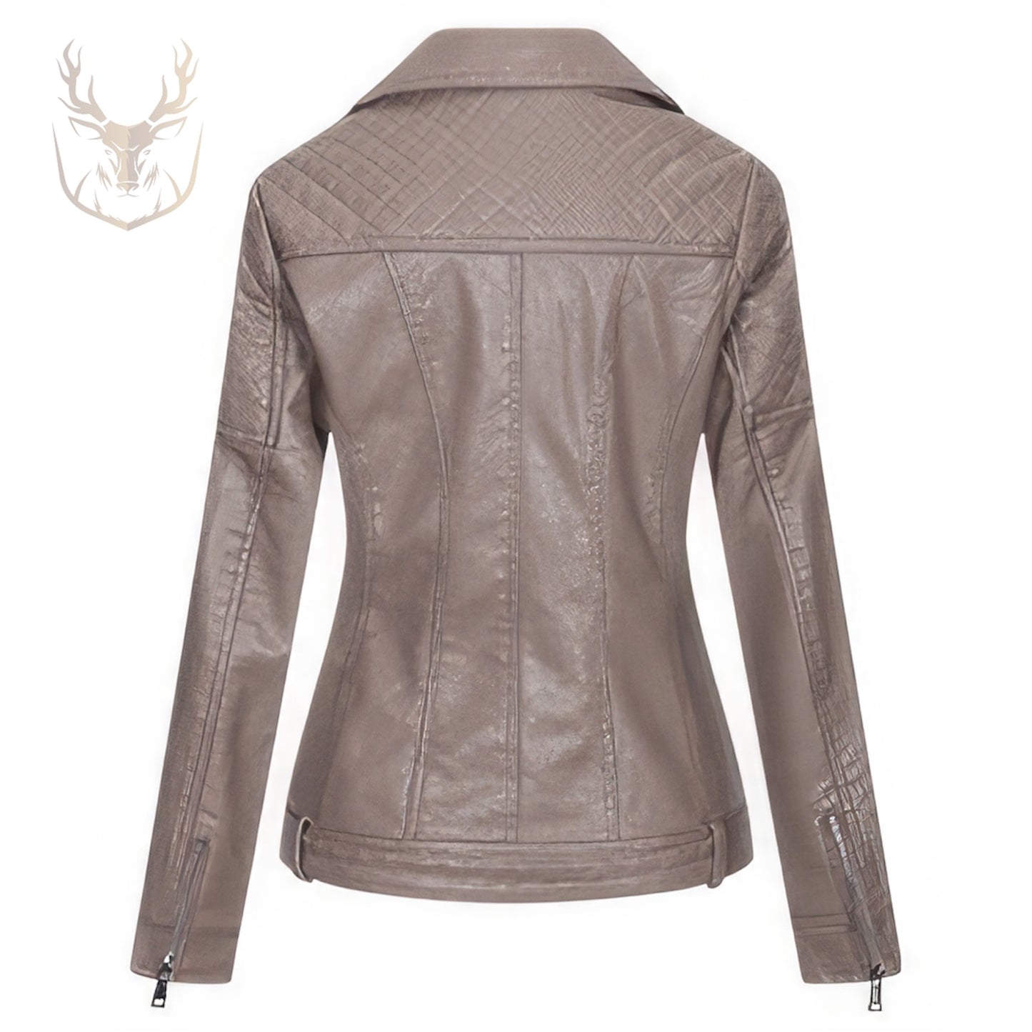 LuxeAura’s Lavender Biker Leather Jacket For Women.