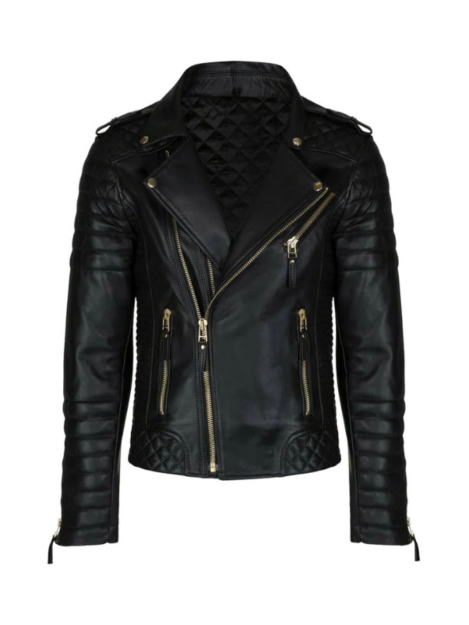 CROW – Black Biker Leather Jacket