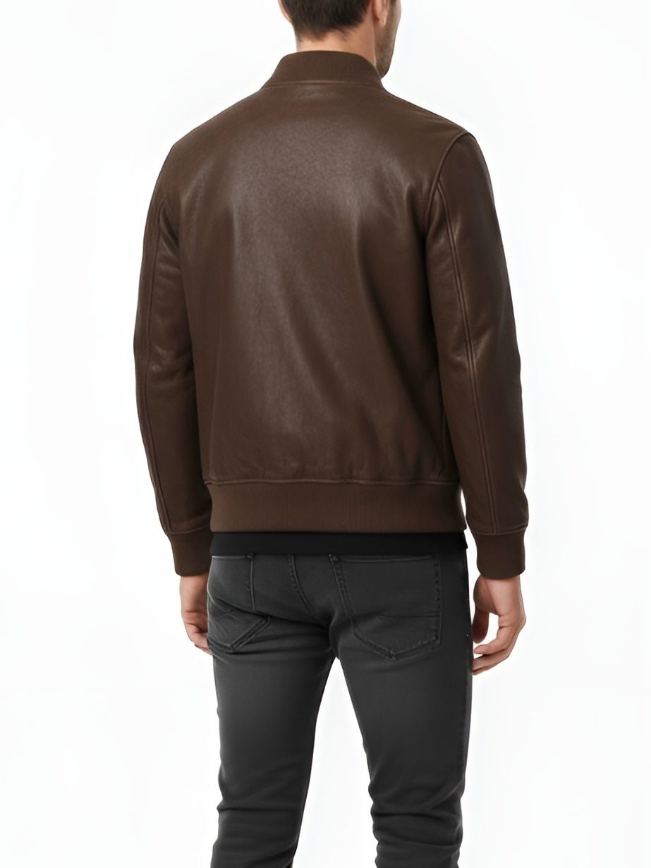 WOODFORD –  Brown Bomber Leather Jacket