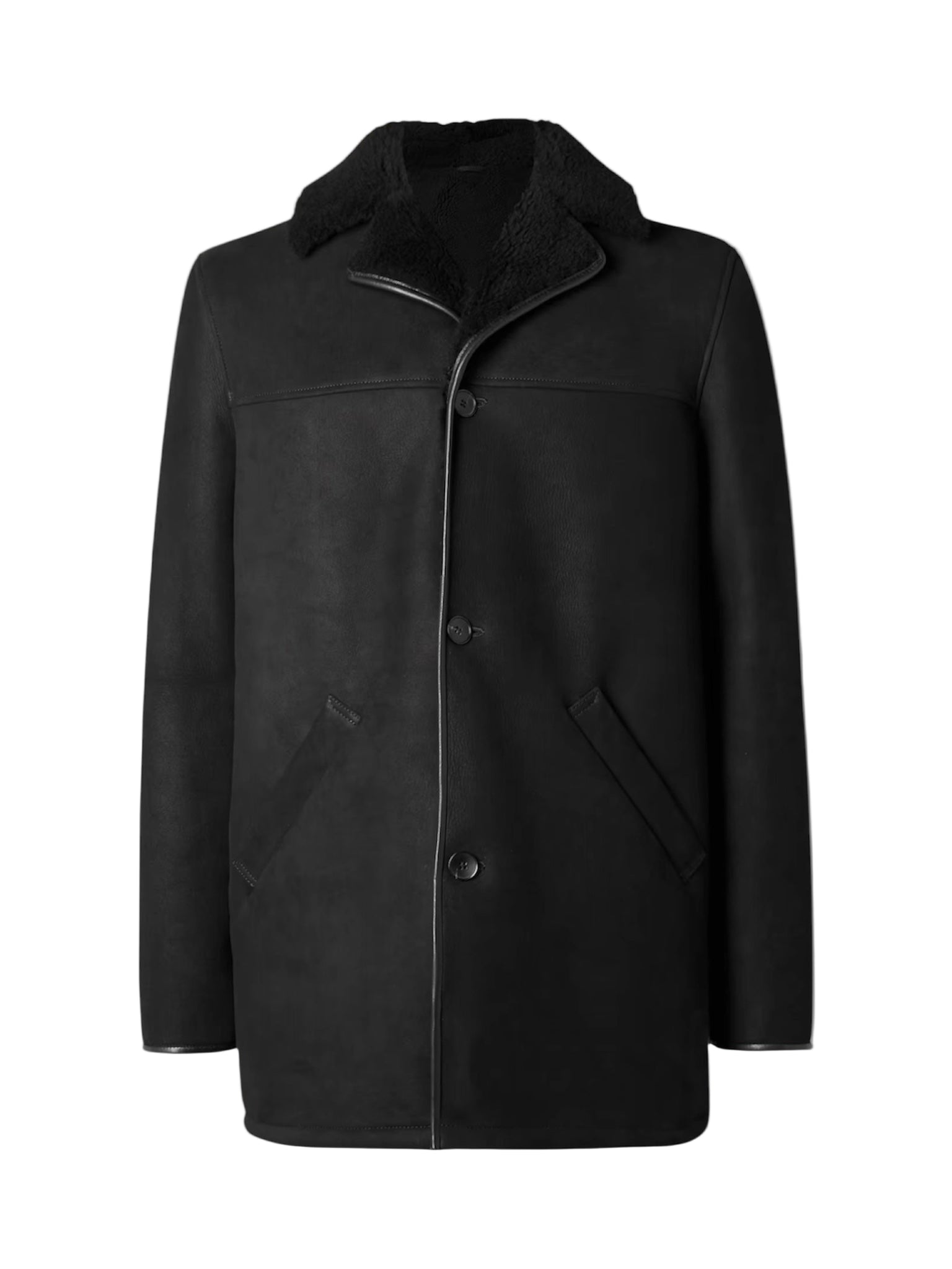 KNIGHT - The Black Shearling Overcoat