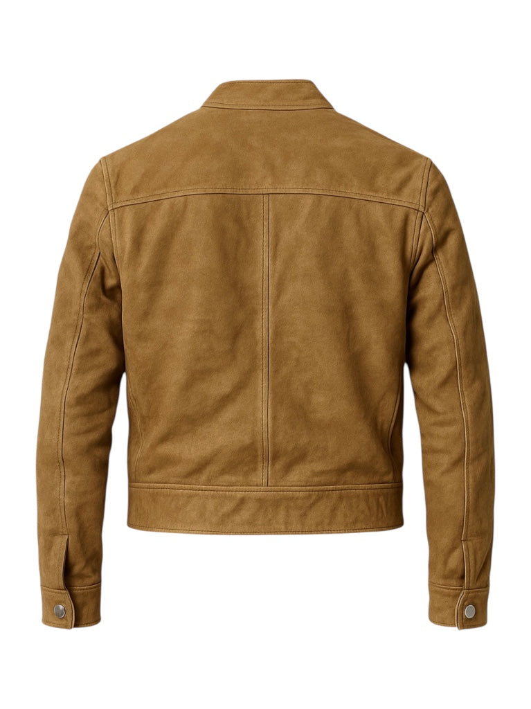 SABLE – Sand Suede Racer Leather Jacket
