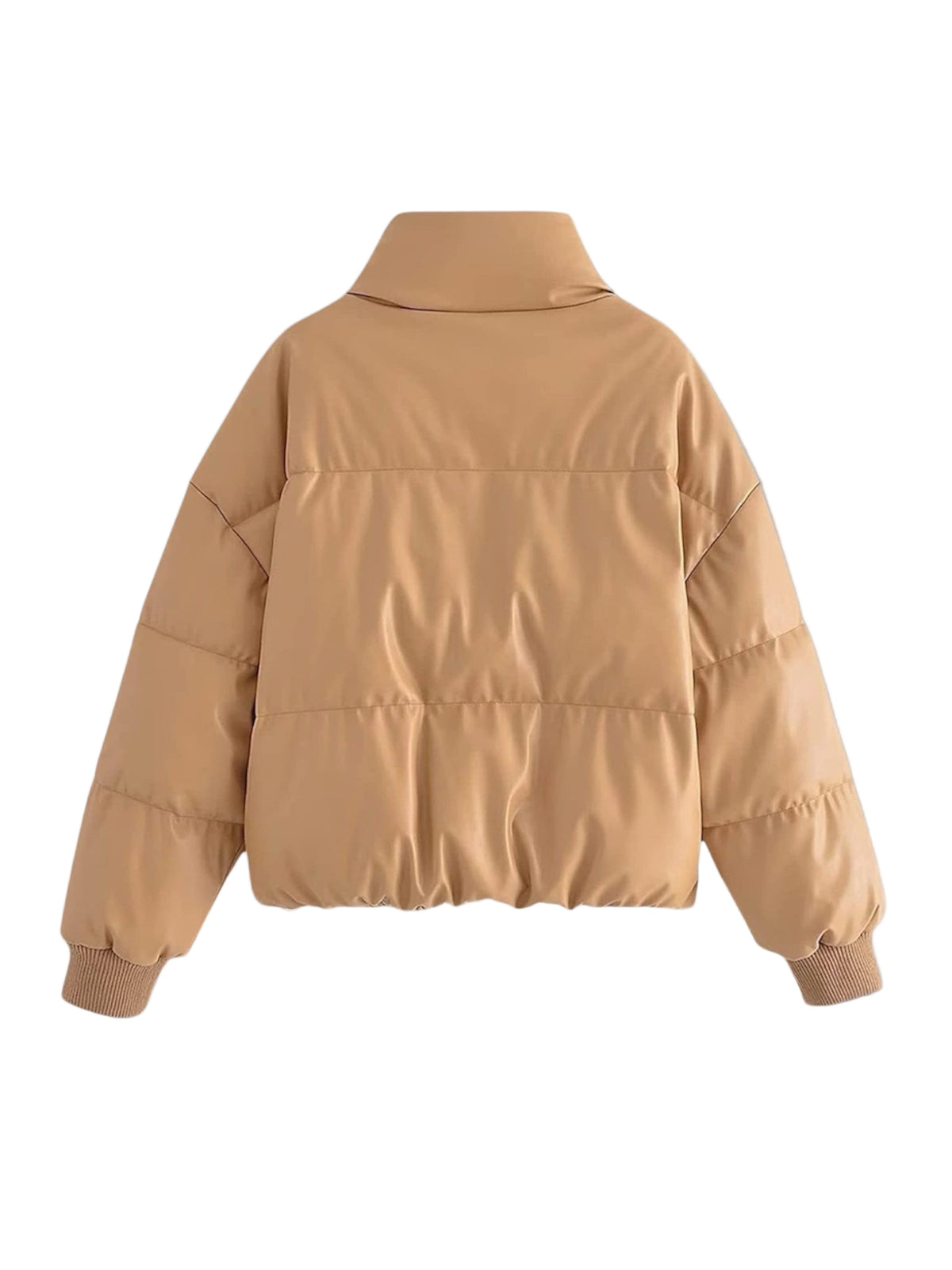 MOYA – Beige Puffer Leather Jacket