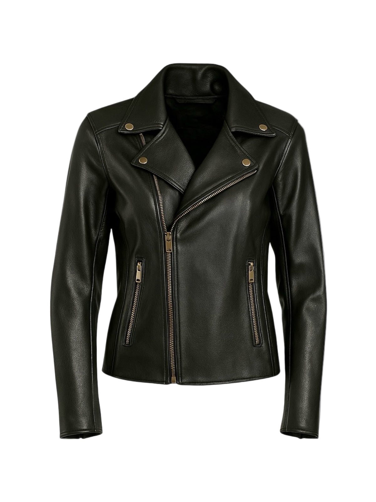 STRUX - Black Biker Leather Jacket