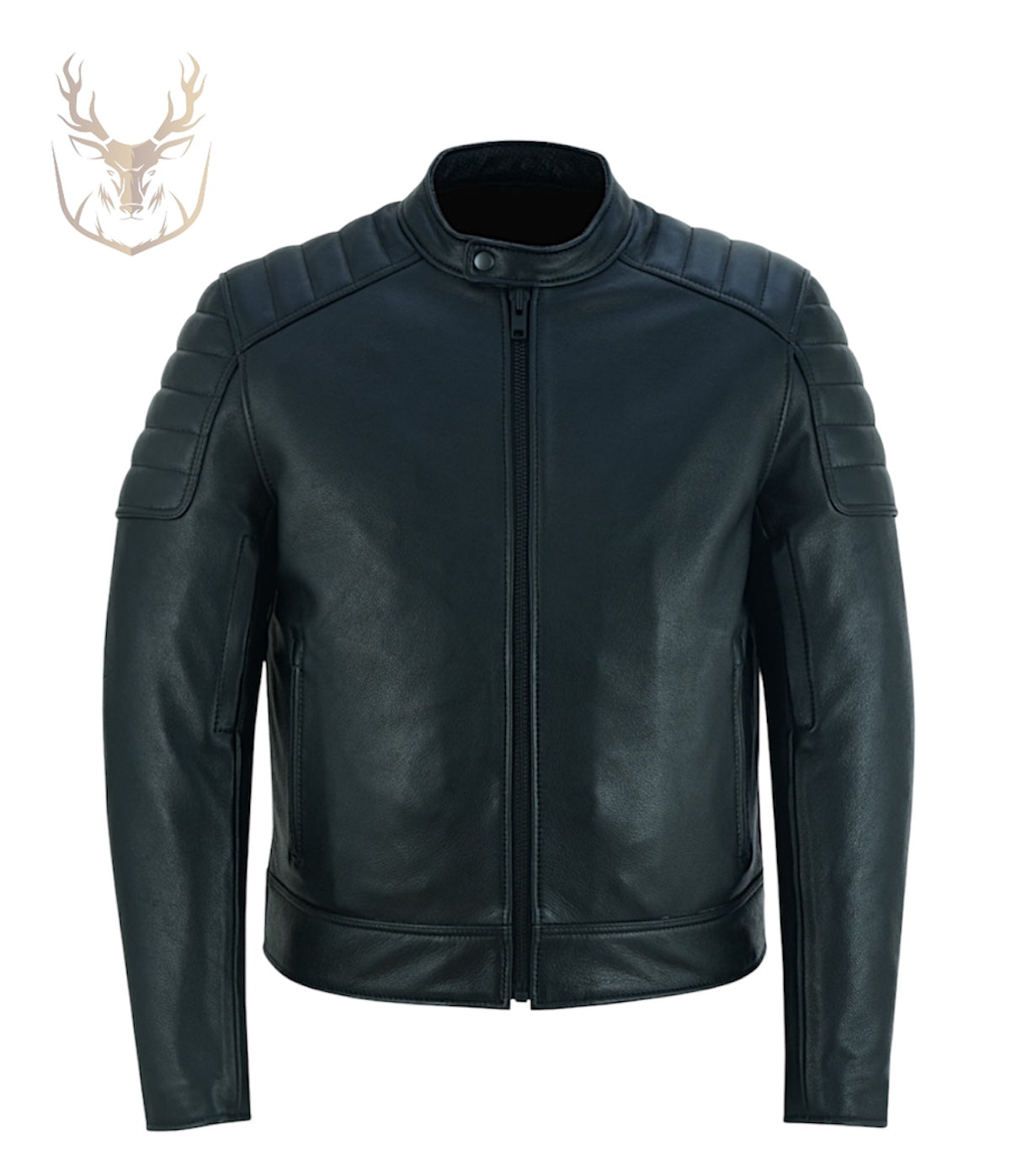 LuxeAura’s Cafe Racer Leather Jacket For Men.