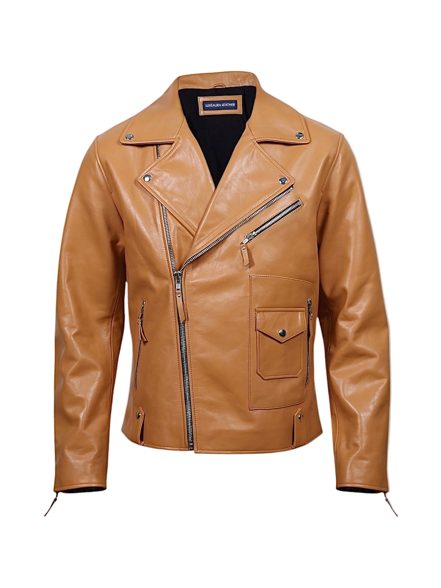 SANDSTONE – Mustard Biker Leather Jacket
