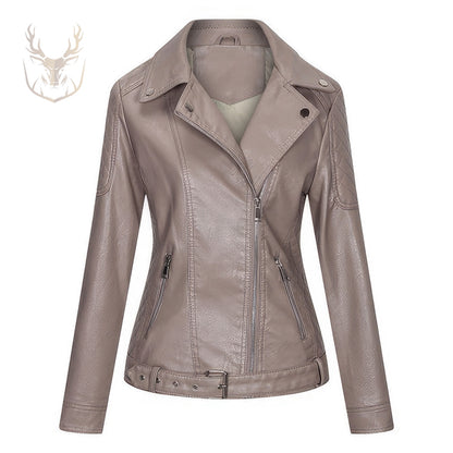 LuxeAura’s Lavender Biker Leather Jacket For Women.