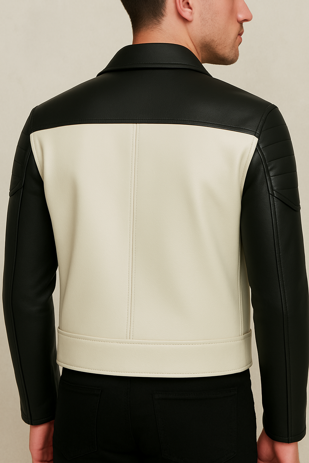 VANTOR - White & Black Biker Jacket