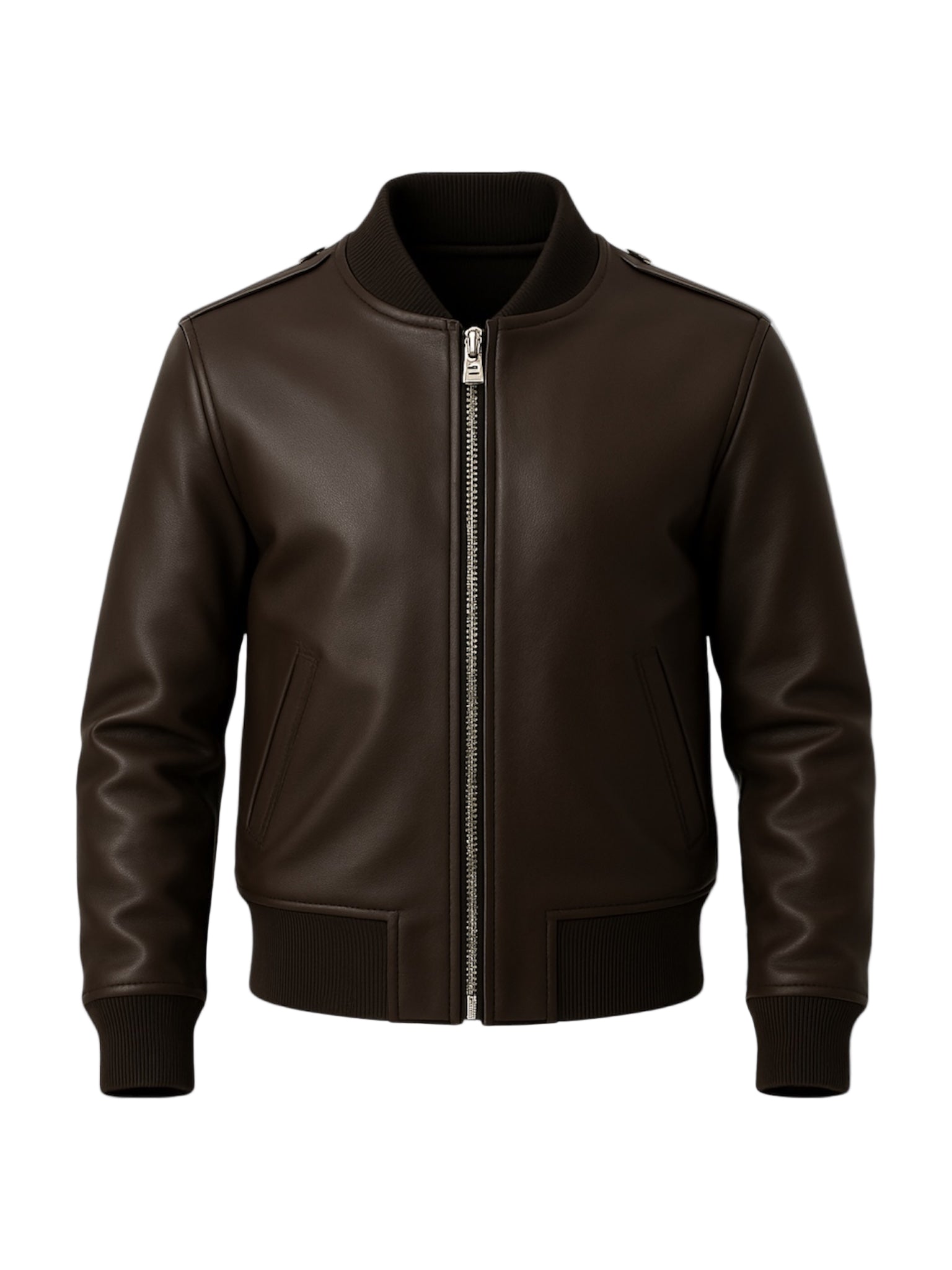 BRAVEN - Brown Bomber Leather Jacket