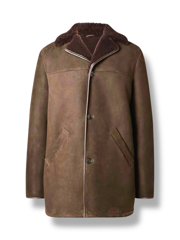 LuxeAura’s VELAR - The Shearling Overcoat.