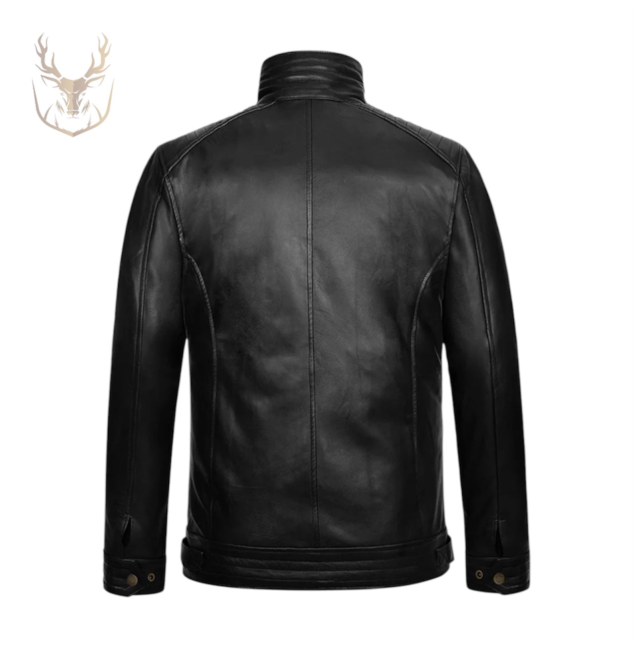 LuxeAura’s Legacy Black Leather Jacket For Men.