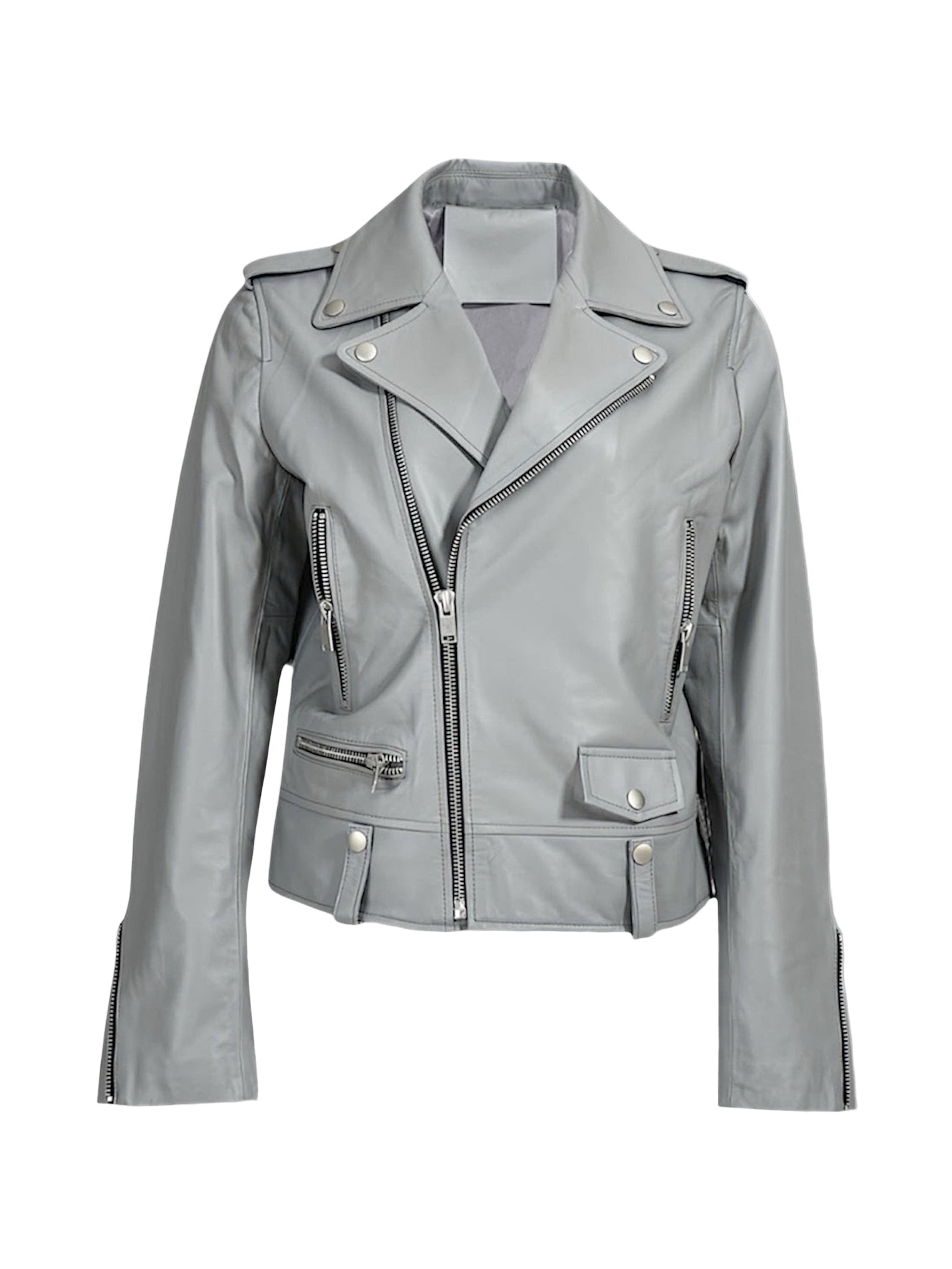 NOVA – Grey Biker Jacket For Women