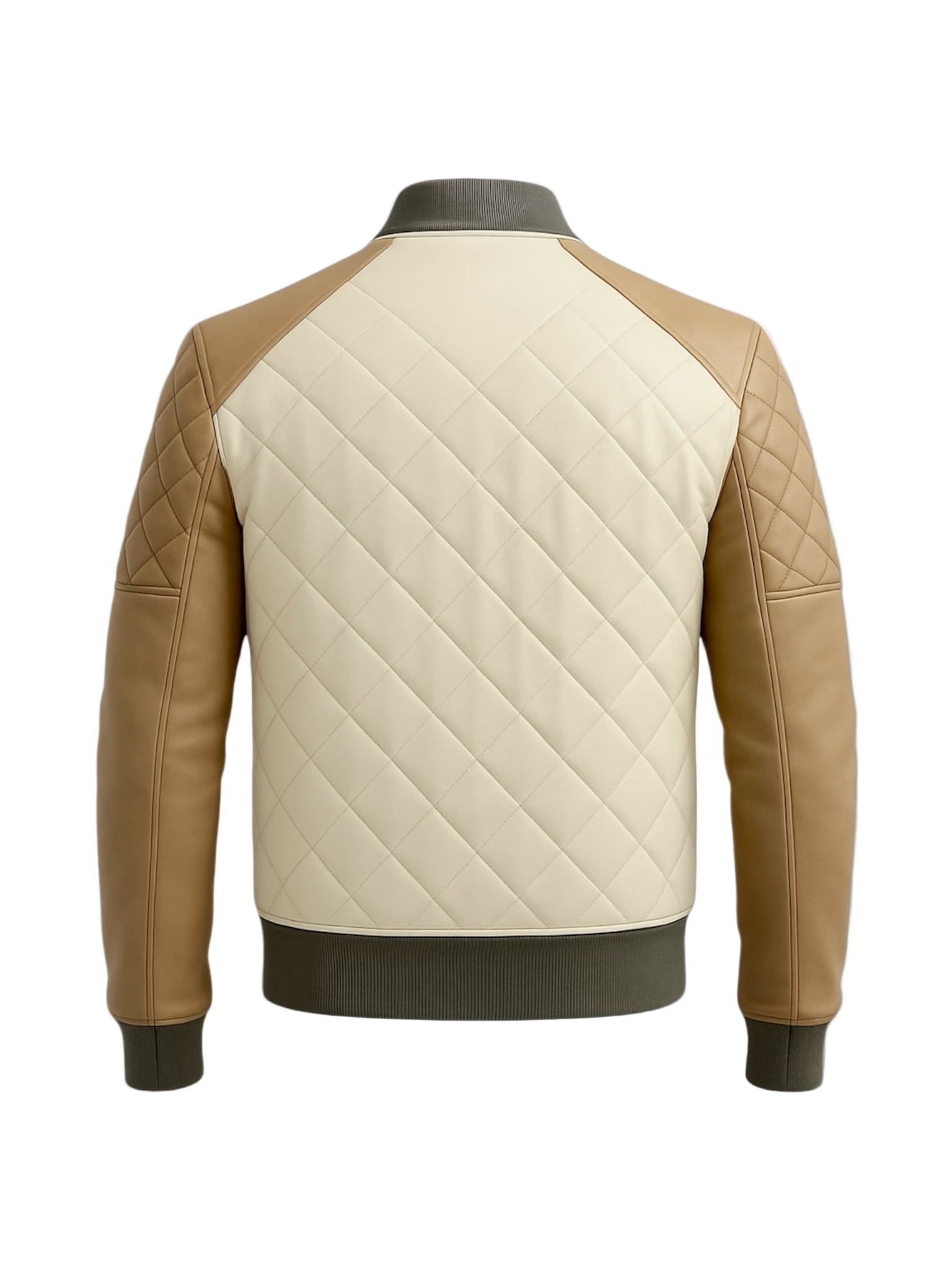 QUILTAN – Beige Quilted Bomber Jacket