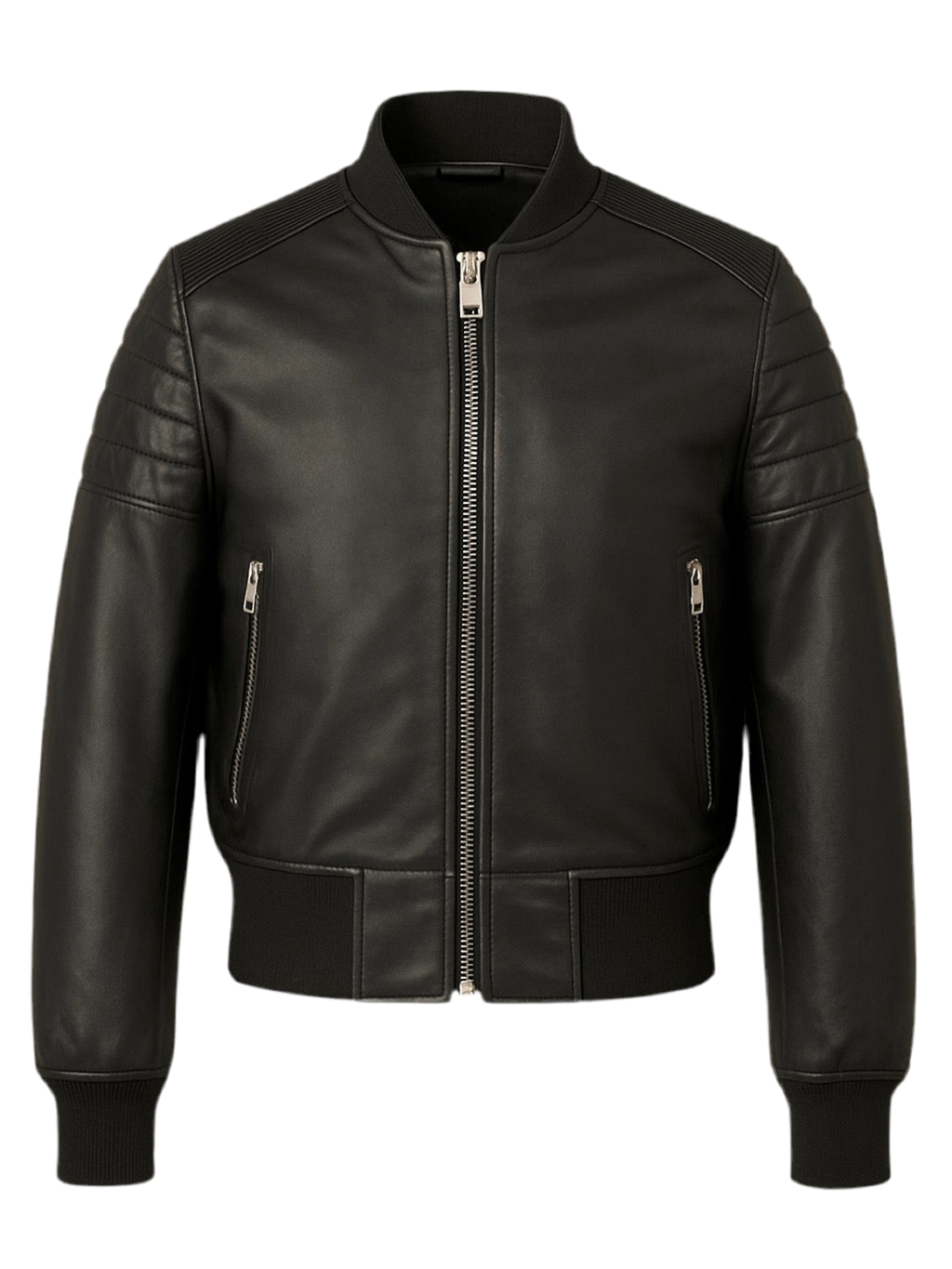 NERO – Black Bomber Leather Jacket