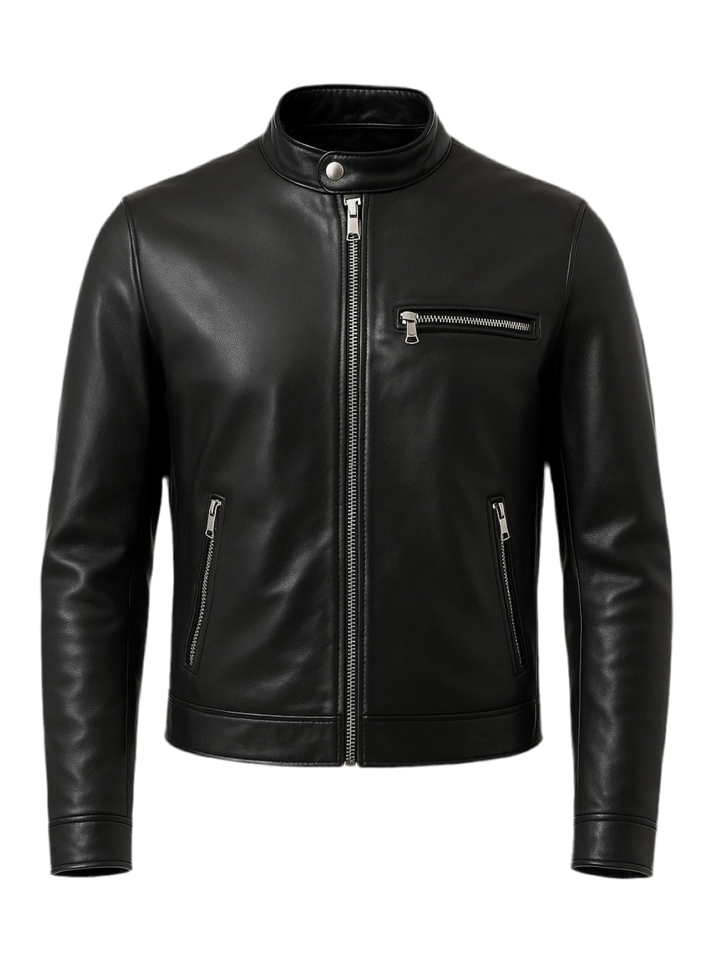 KNIGHT - Black Racer Leather Jacket