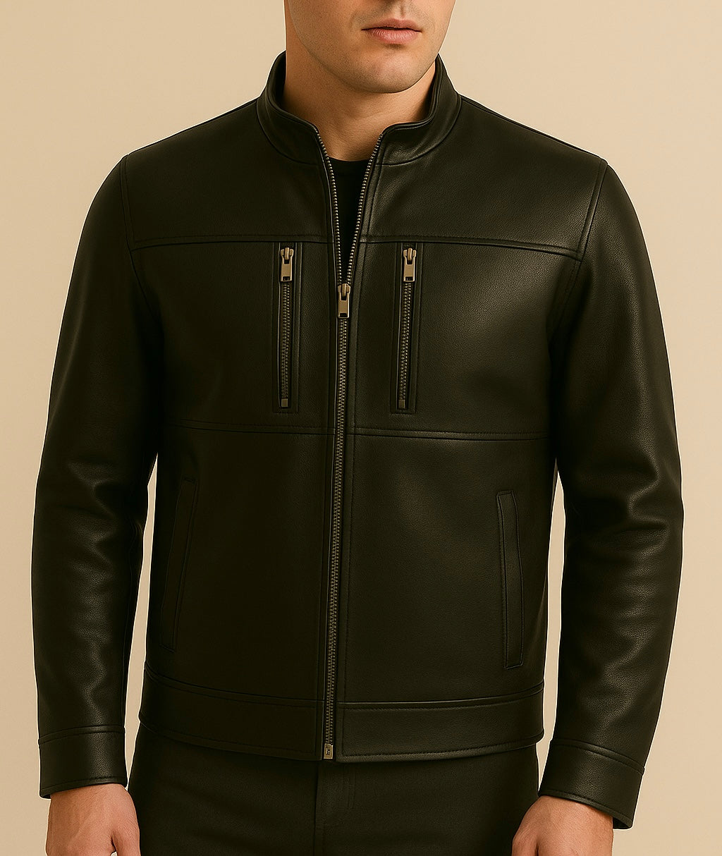 PRIME –  Café Racer Leather Jacket