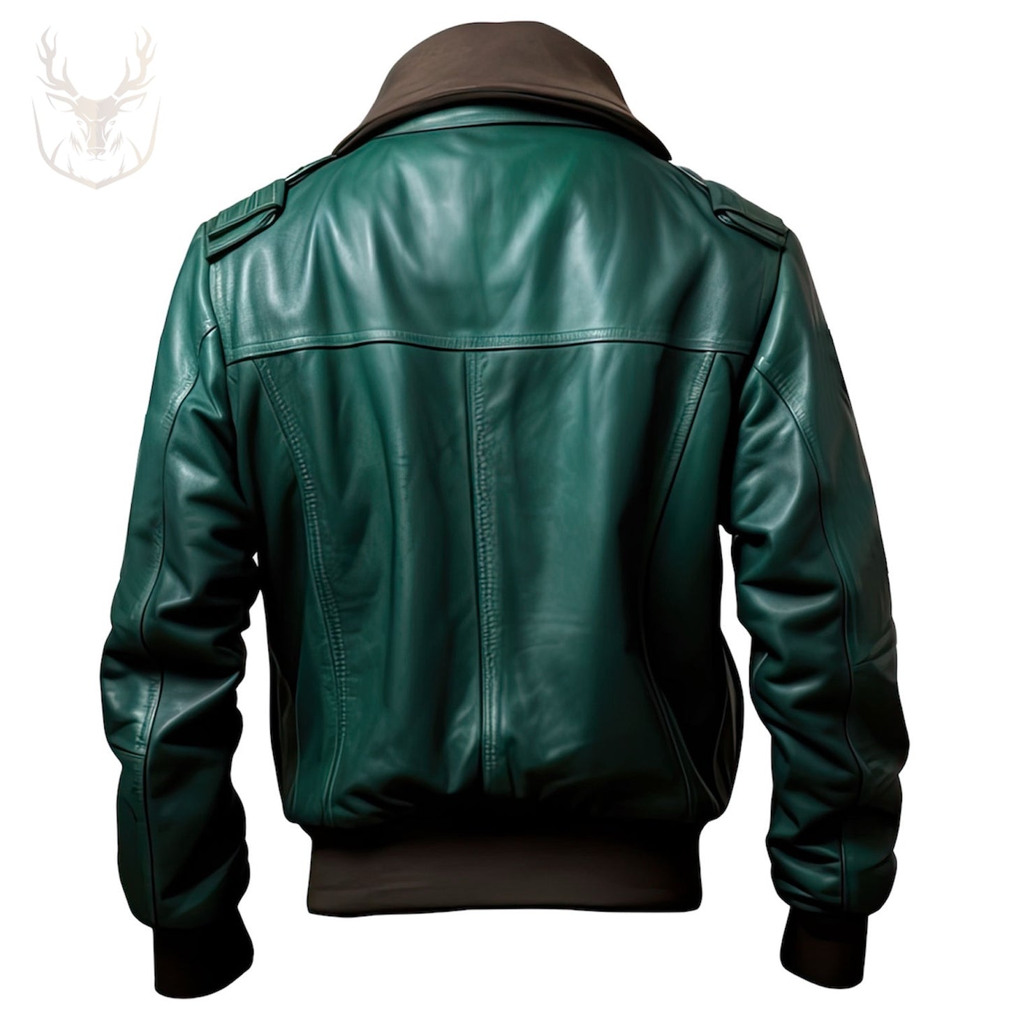 LuxeAura’s Forest Green Aviator Pilot Bomber Leather Jacket For Men.