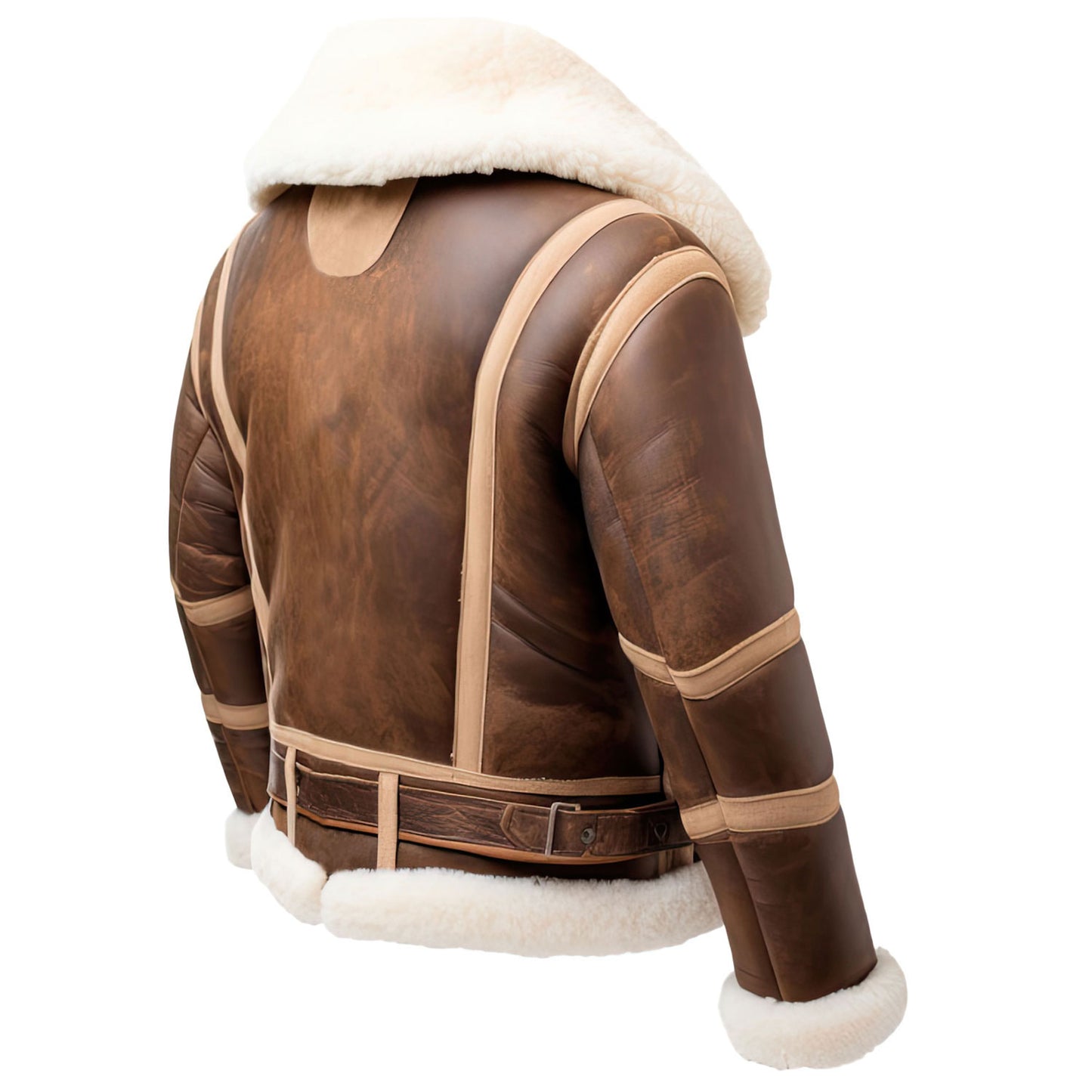 LuxeAura’s B3 Sherpa Shearling Leather Jacket For Men.