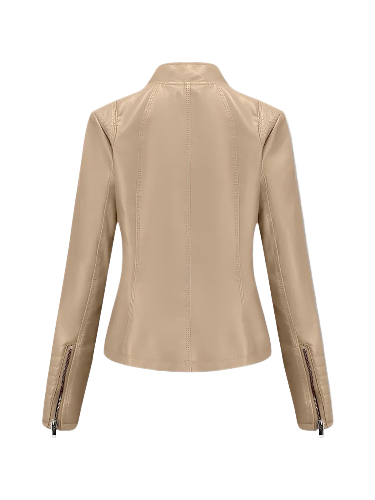 SAHARA – Beige Café Racer Leather Jacket