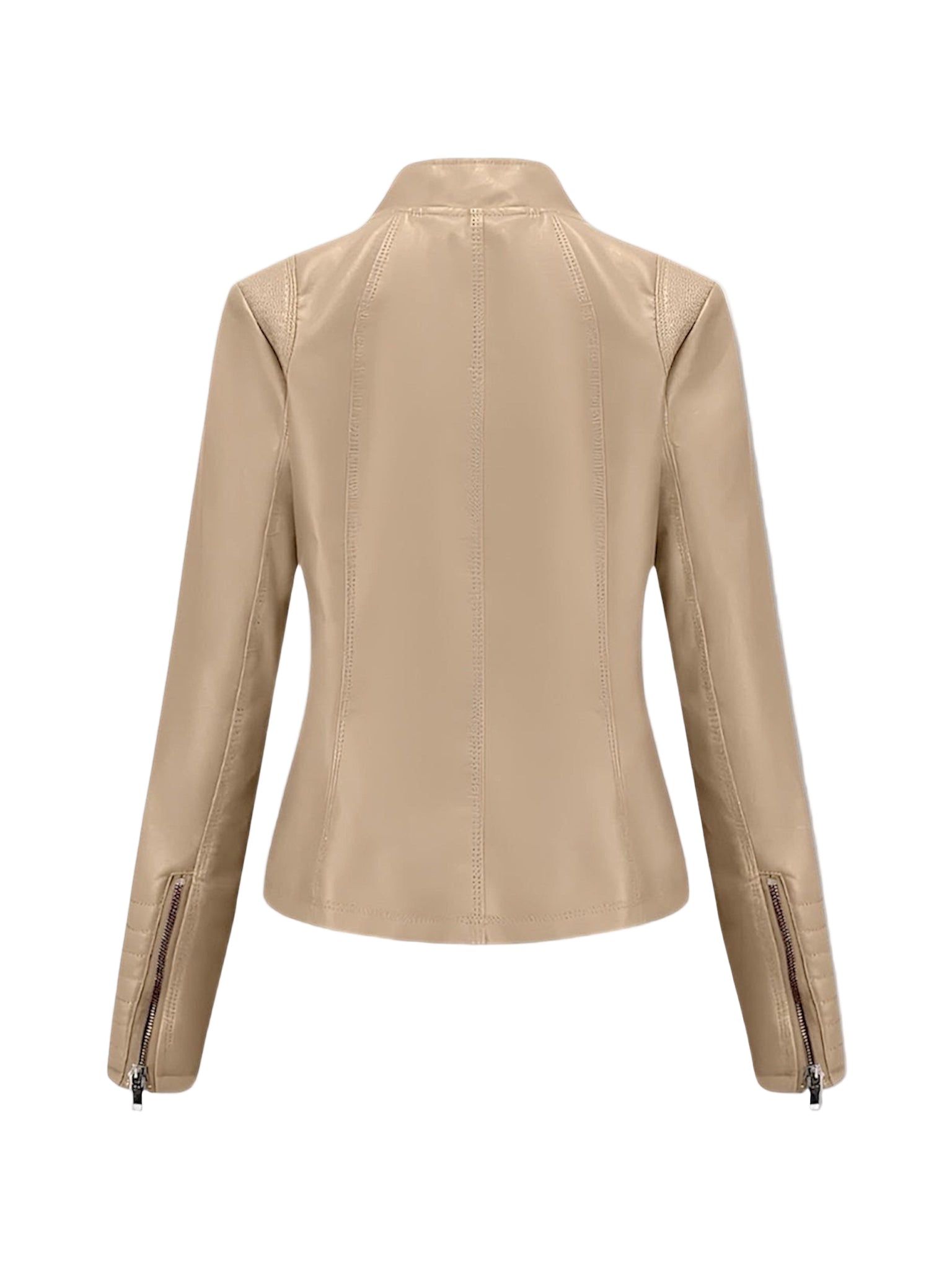 SAHARA – Beige Café Racer Leather Jacket